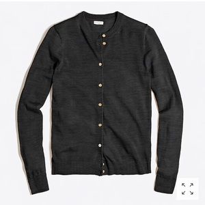 J.Crew Factory Black Merino Caryn cardigan sweater
